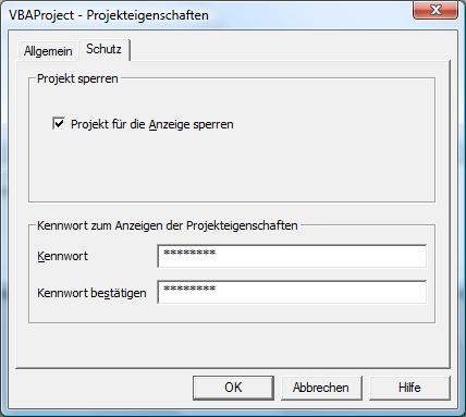 VB Projektschutz aktivieren und deaktivieren VB Projektschutz aktivieren und deaktivieren